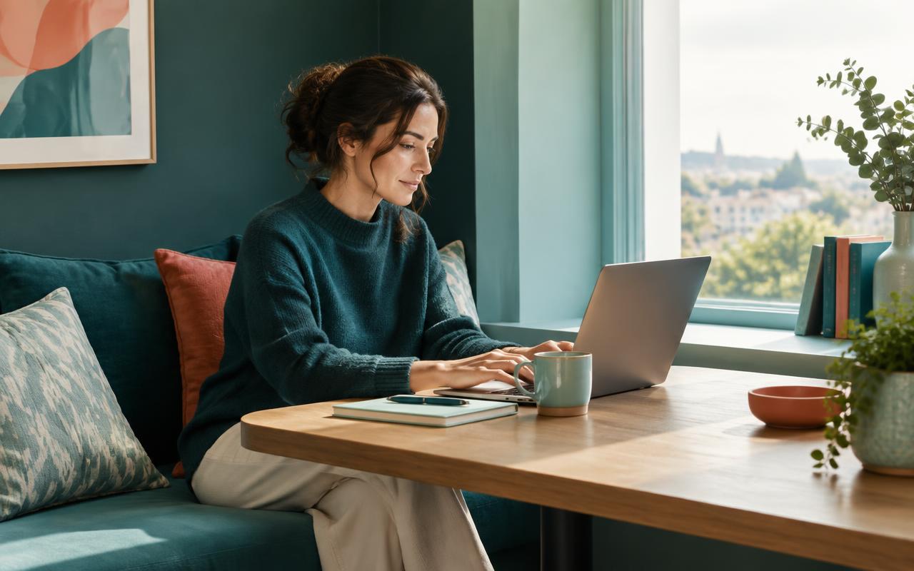 A professional working privately in a quiet space